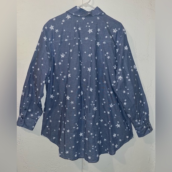 Blue Button Down Shirt with Stars - Picture 3 of 15